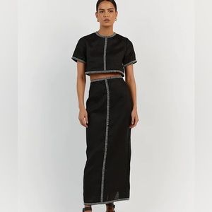 DISSH Bella Black Linen Set - Size AUS 6 (US 2)